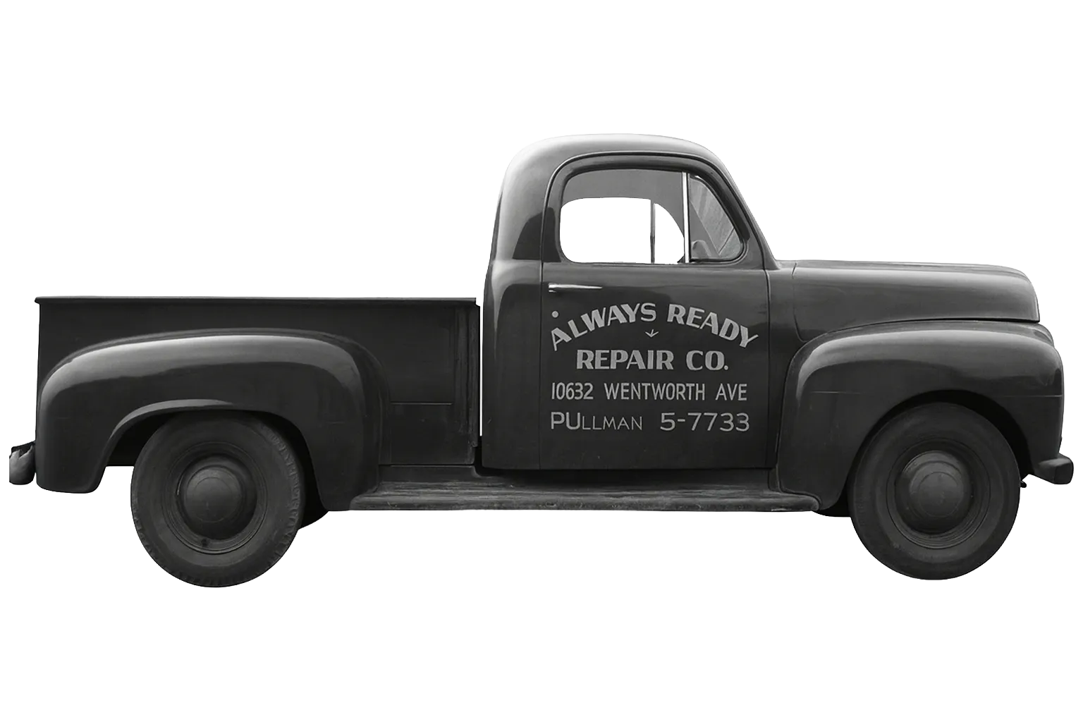 Vintage Always Ready Repair Co. pickup truck from the company's early years