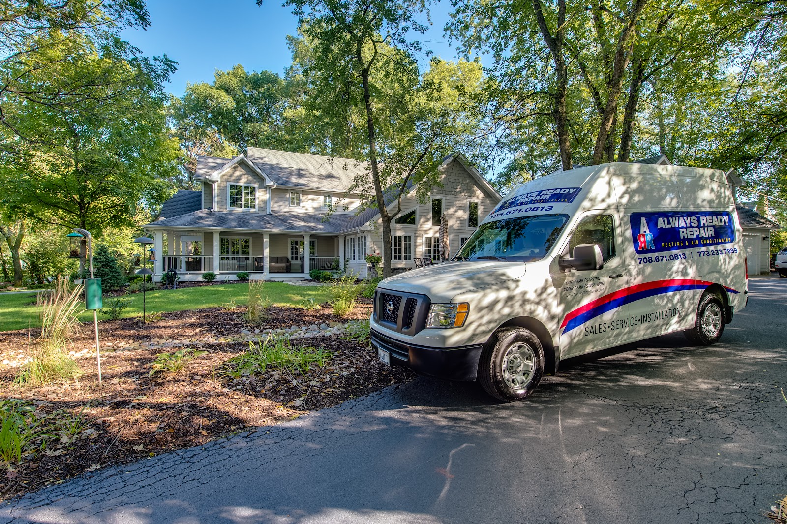 Always Ready Repair van at a Chicagoland home for a maintenance visit