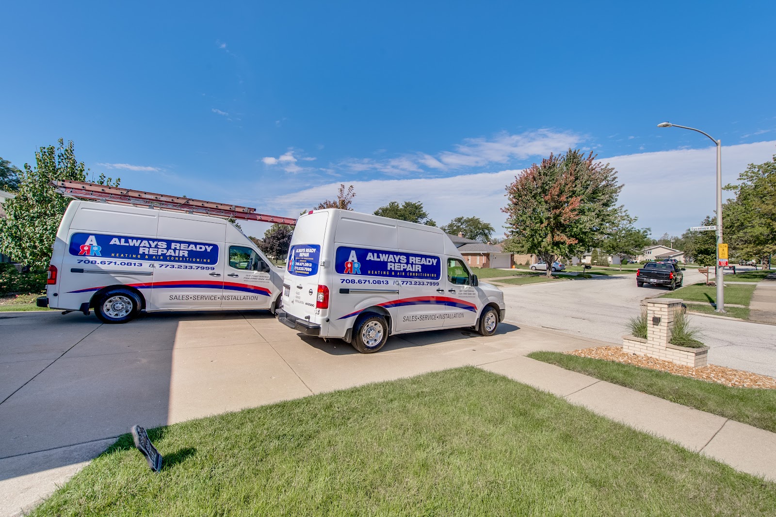 Always Ready Repair service vans in a southwest suburbs neighborhood