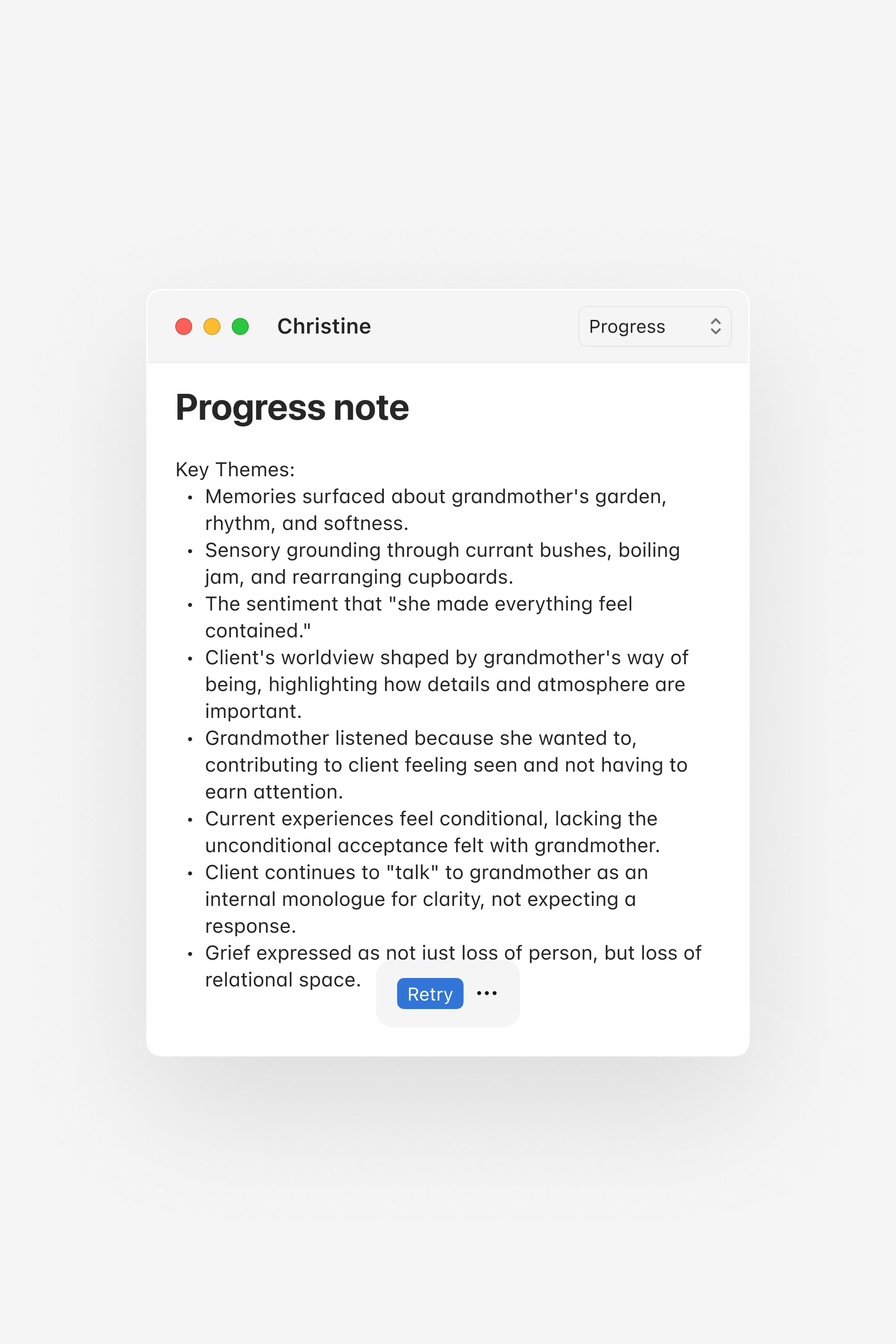 Knots. Progress note