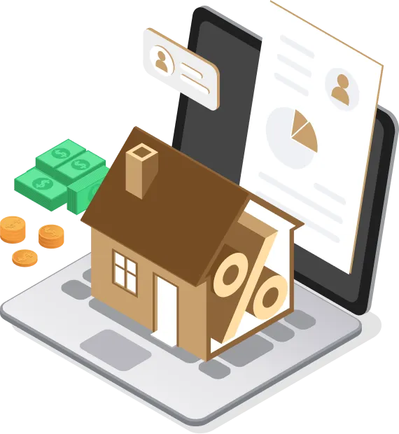 a house on a laptop