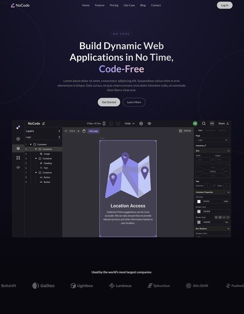 No Code Saas Ai Startup Dark Webflow Template