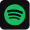 Spotify logo in black and green.