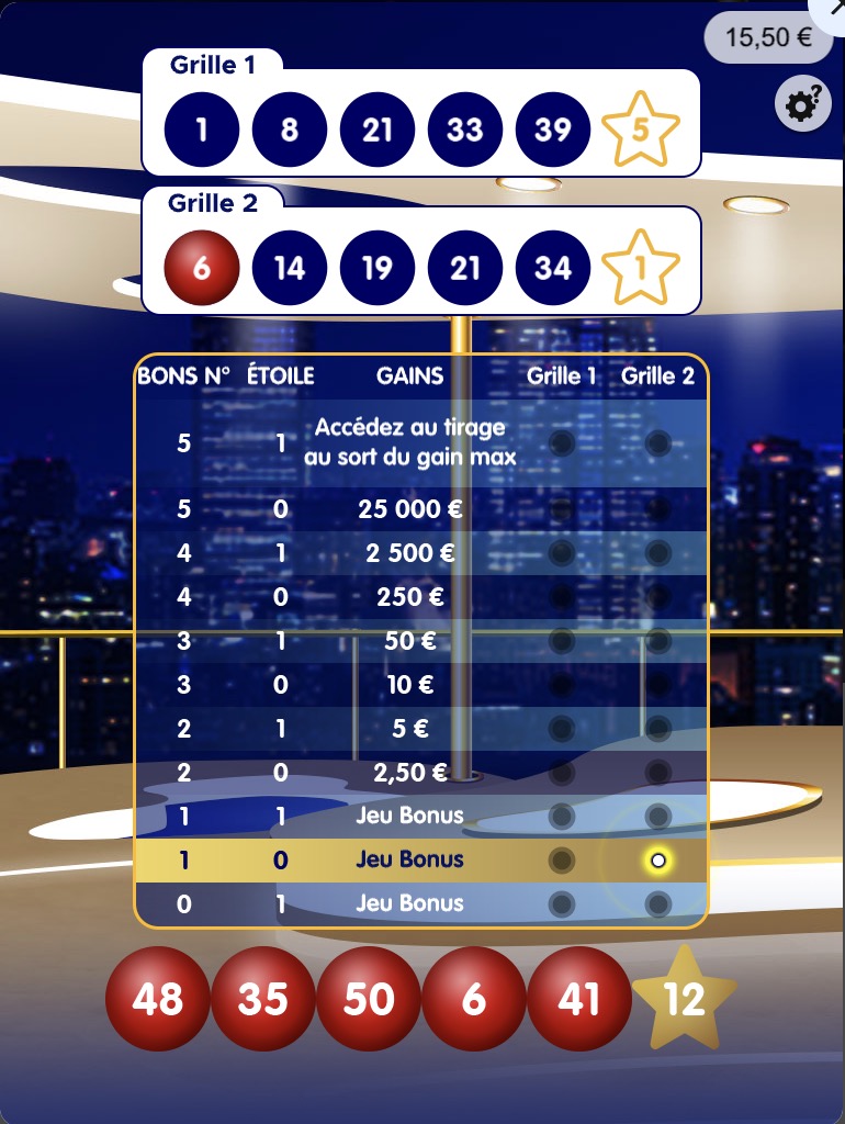 Instant EuroMillions Partie Bonus - Jeux-Grattage.fr