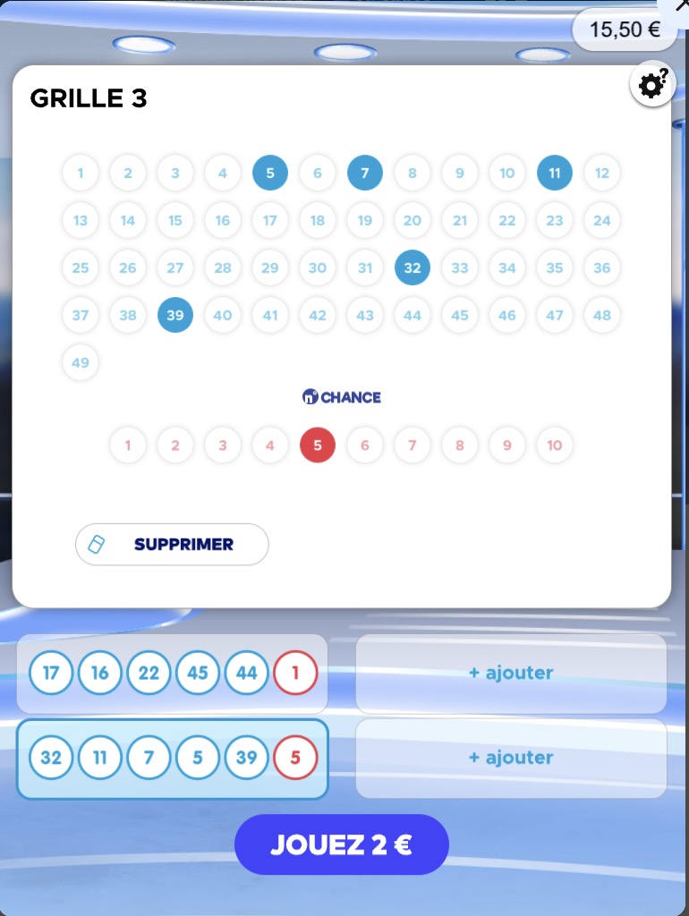 Jeux-Grattage.fr - Instant Loto - Selection de numéro grille 2