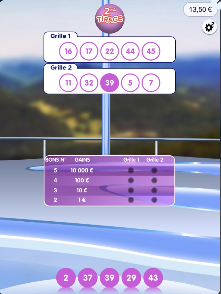 Jeux-Grattage.fr - Instant Loto - Option 2nd Tirage - Tableau de lot
