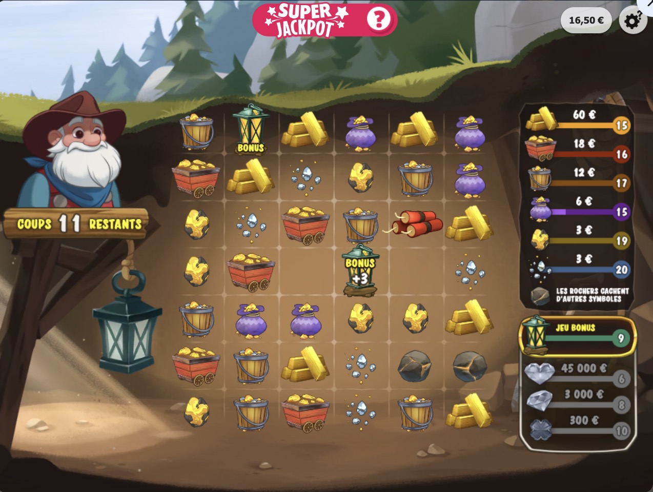 Jeux-Grattage.fr - Chercheur d'Or - Jeu en cours