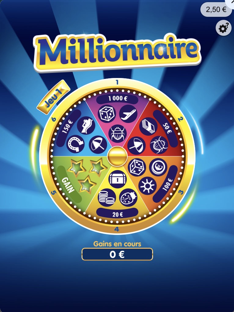 Jeux-Grattage.fr - Jeu à gratter : Millionnaire - Début de partie