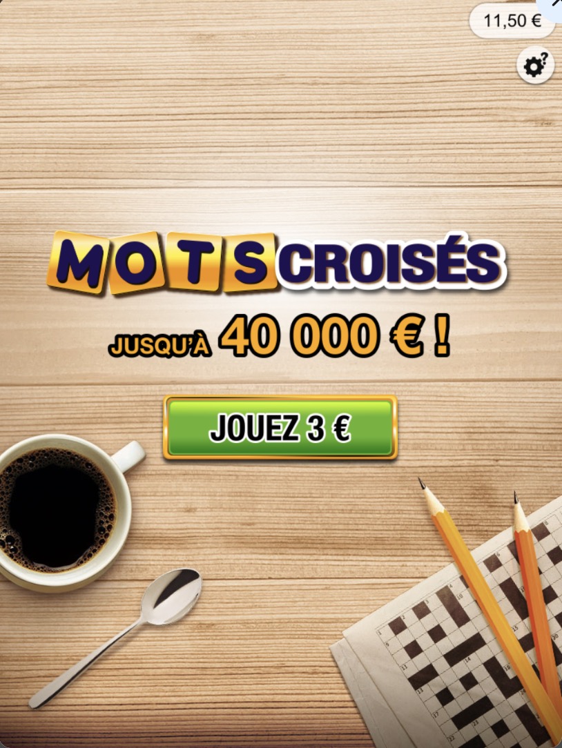 Jeux-Grattage.fr - Jeu à gratter Mots Croisés - Début de la partie