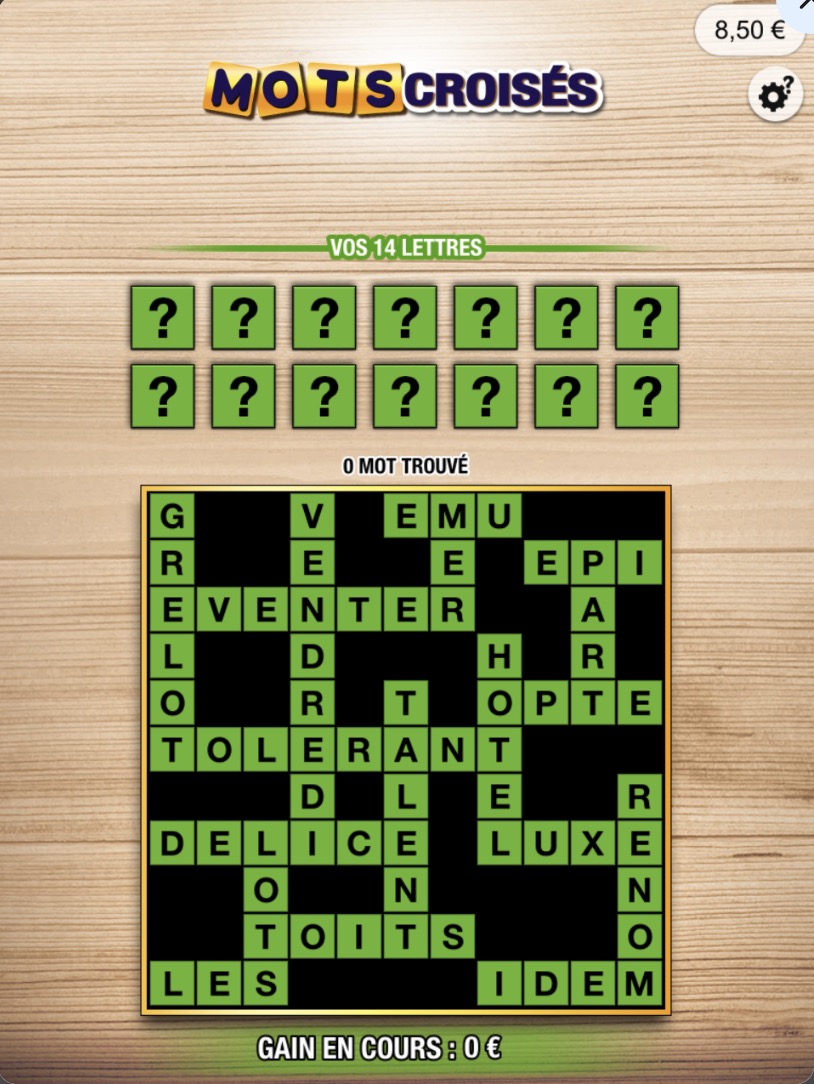 Jeux-Grattage.fr - Jeu à gratter Mots Croisés - Grille non dévoilée