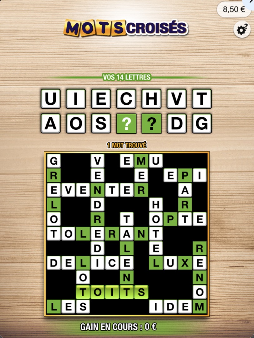 Jeux-Grattage.fr - Jeu à gratter Mots Croisés - Révélation d'un mots