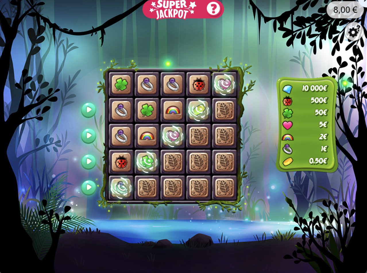 Jeux-Grattage.fr - Exclusivité Web : Arbre au trésor, Découverte du tableau de jeu