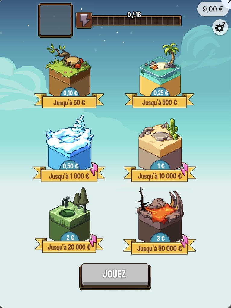 Jeux-Grattage.fr - Les Mystère du Mage : choix du monde