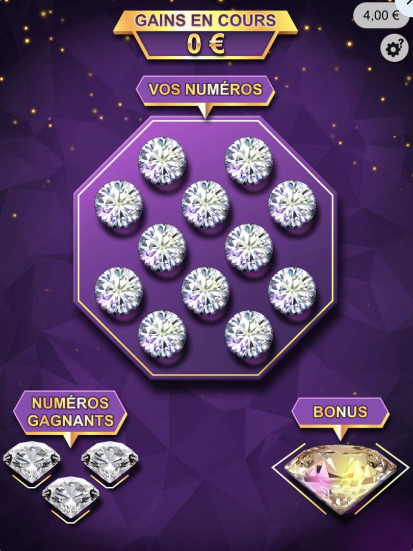 Jeux-Grattage.Fr - Jeux à gratter Solitaire, début de la partie de jeu