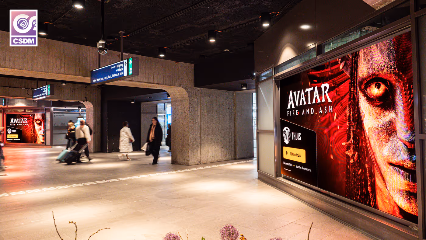 Cinema schermen metrostation Amsterdam Avatar film in Pathé