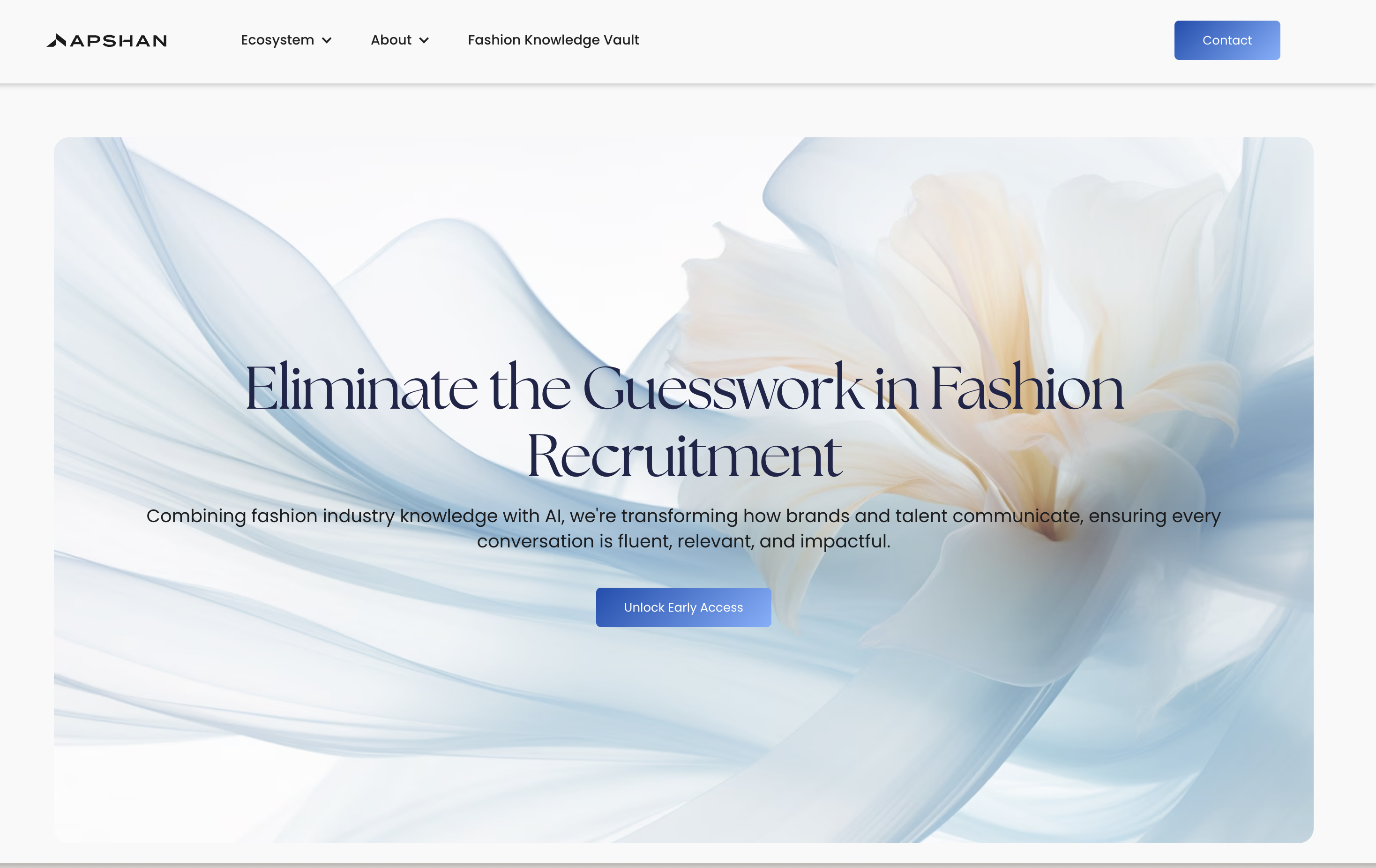Screenshot of Apshan homepage