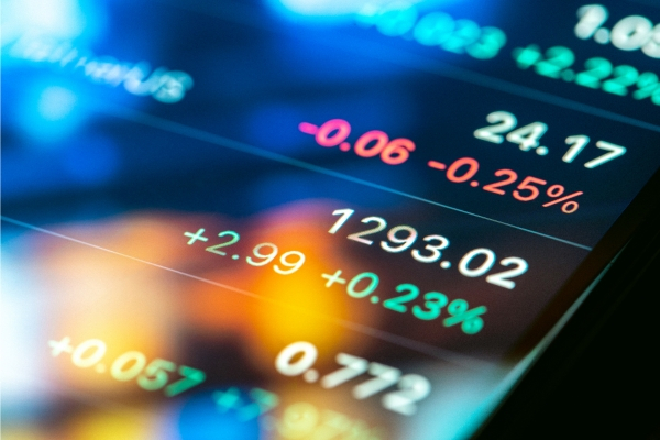 Stock market data screen illustrating the balance of trading and investing strategies
