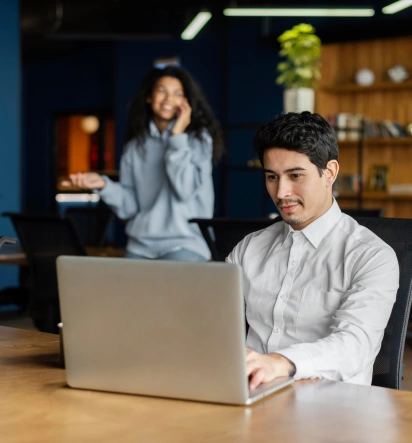 man with laptop