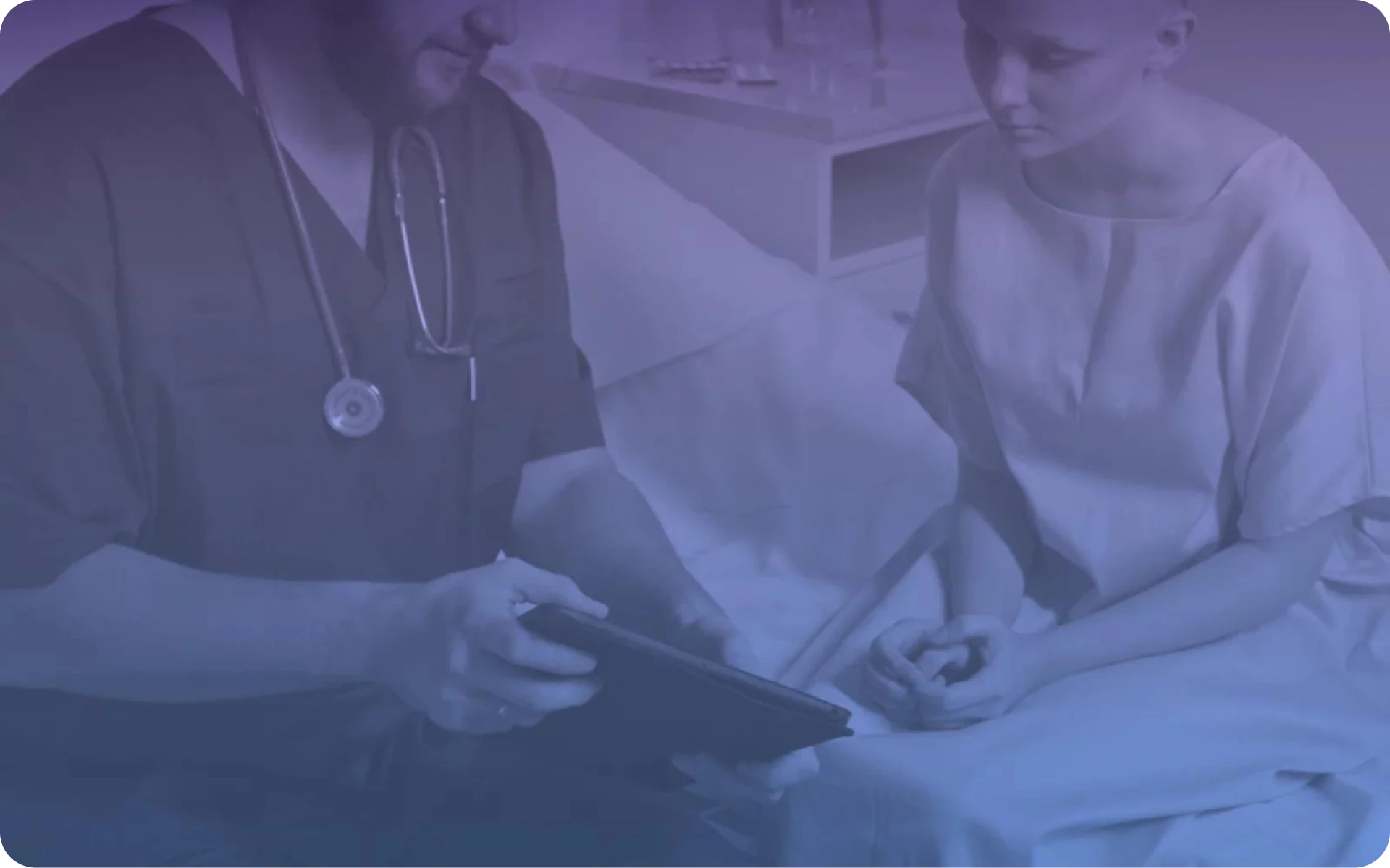 Doctor reviewing information with a patient