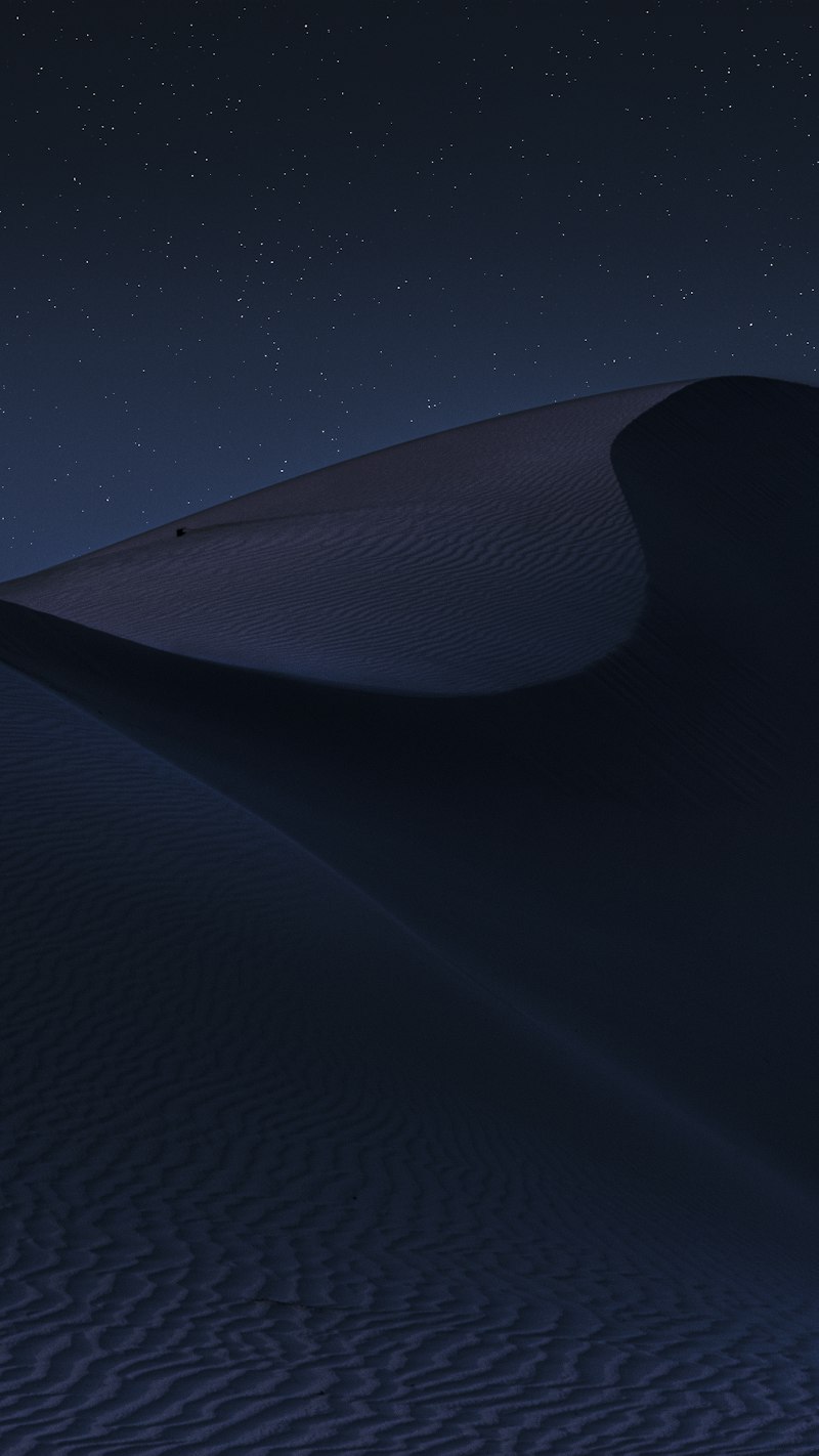 Rippled desert sand dunes near Abu Dhabi at dusk