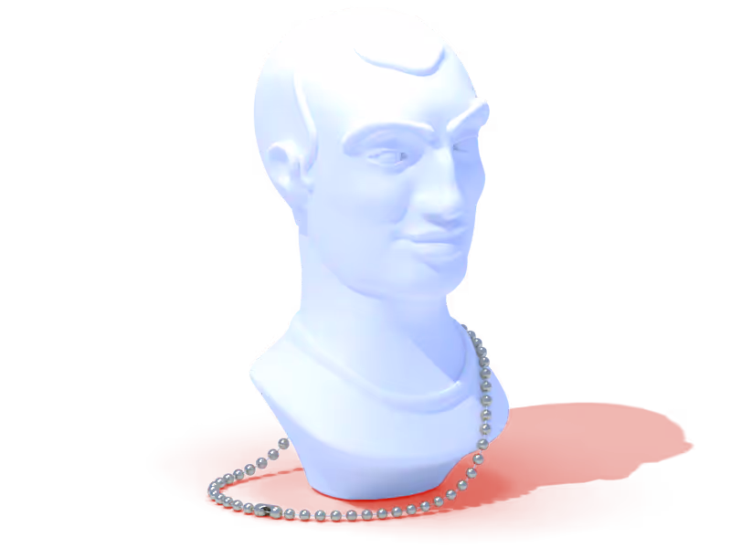 Self-portrait as a dimensional white stone bust