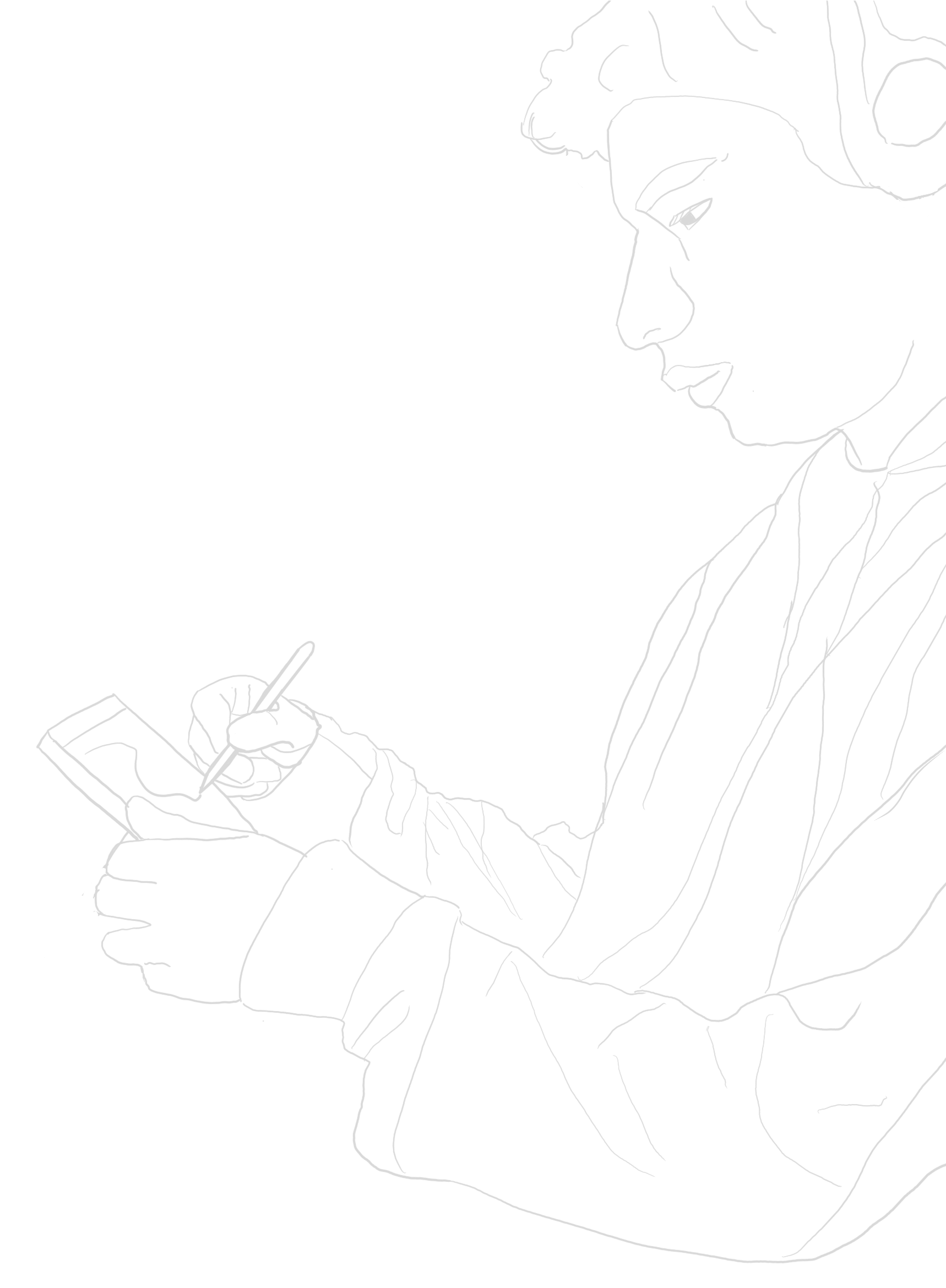 Illustration of Kenzo Fonseca drawing on a tablet