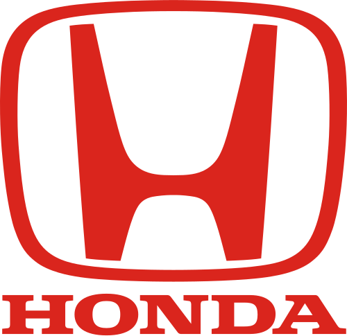 Honda brand logo with a stylized red H in a red outlined square and the word Honda below.