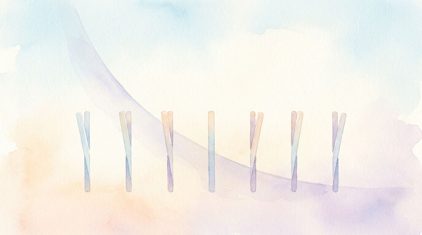 Watercolour illustration of seven slender levers at different angles with a descending curve behind them, representing levers for reducing consultant costs