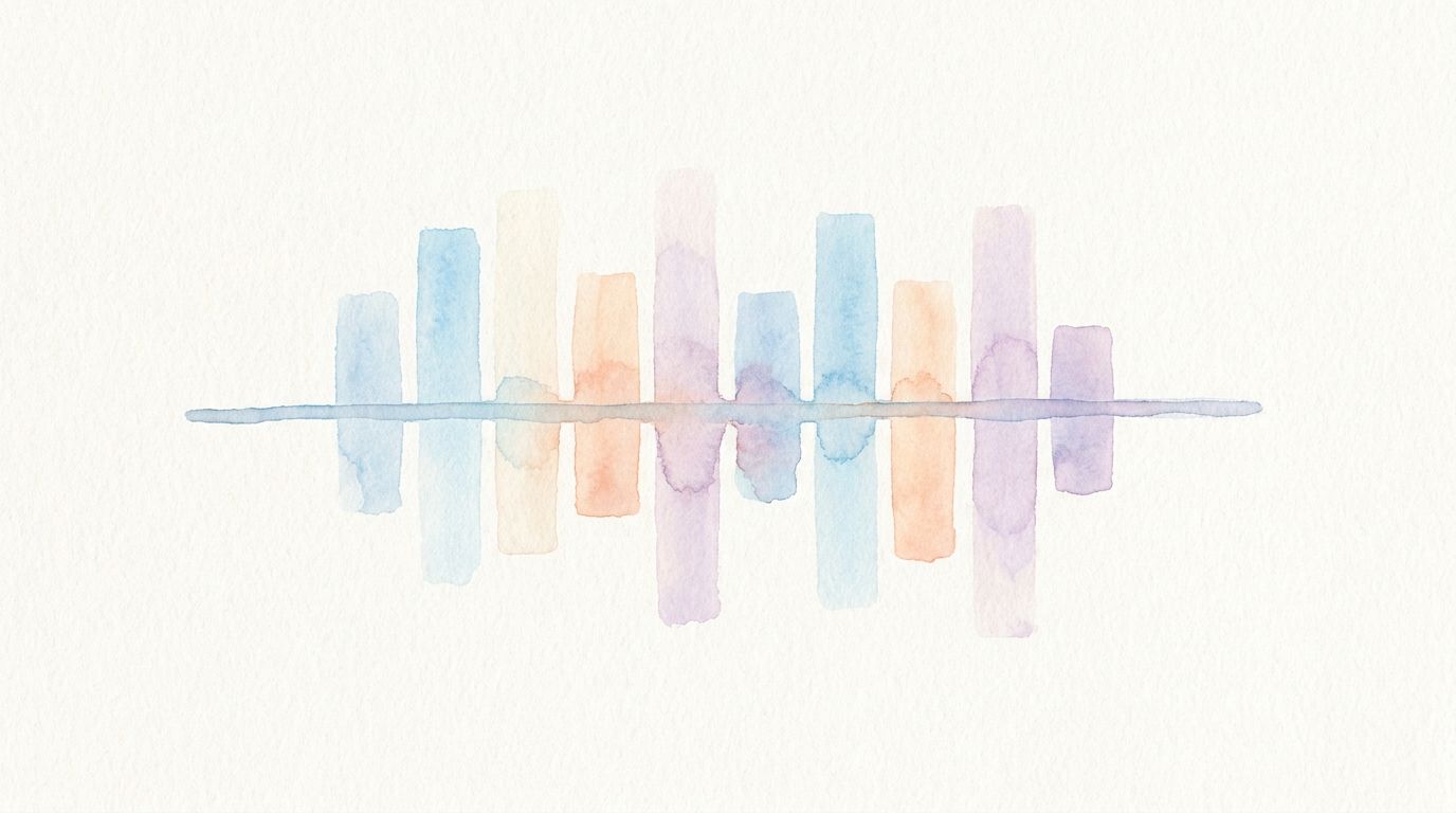 Watercolour illustration of vertical bars of differing heights crossed by a single horizontal reference line, representing consultant rate benchmarking