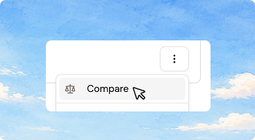 Compare option in the candidate card menu