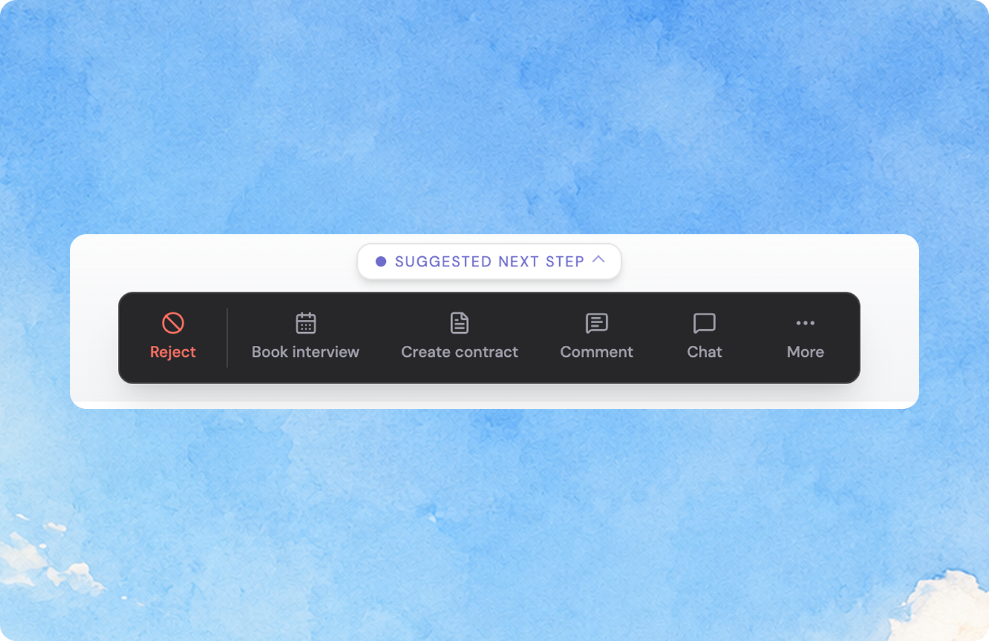 Floating action bar on the buyer candidate card