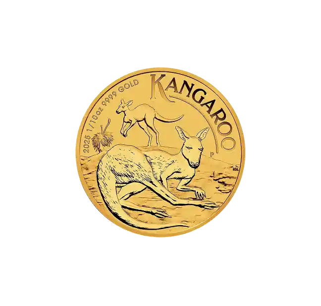 Australian Kangaroo 1/10 oz Gold Coin 2025 front