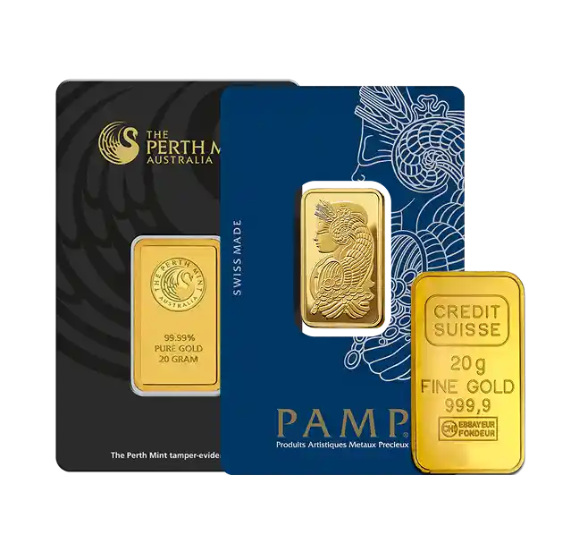 Pure 20g Gold Bar front