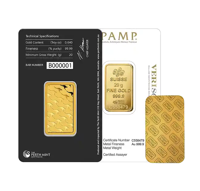 Pure 20g Gold Bar back