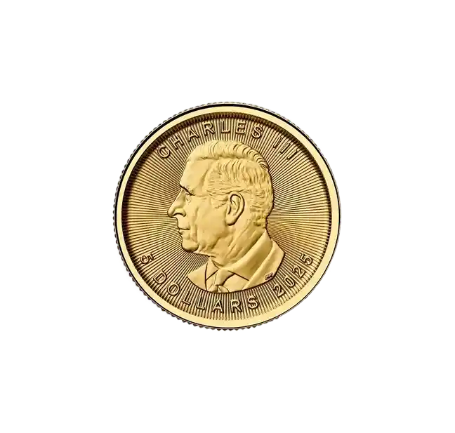 Canadian Maple Leaf 1/10oz Gold Coin 2025 back