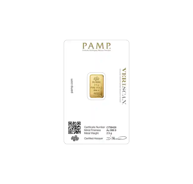 PAMP Suisse Fortuna 2.5g Gold Minted Bar