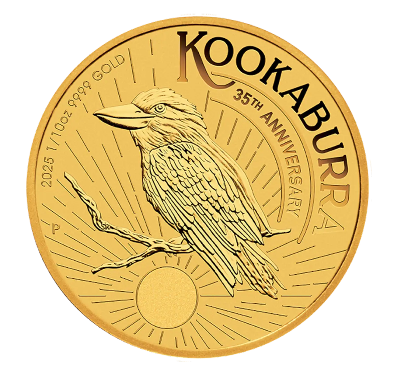 Australian Kookaburra 1/10oz Gold Coin 2025 M