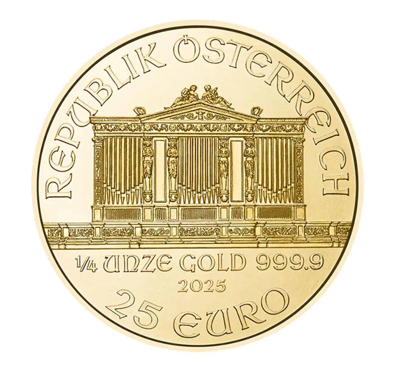 Austrian Philharmonic 1/4oz Gold Coin 2025 main