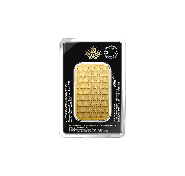 RCM 1 oz Gold Minted Bar bk