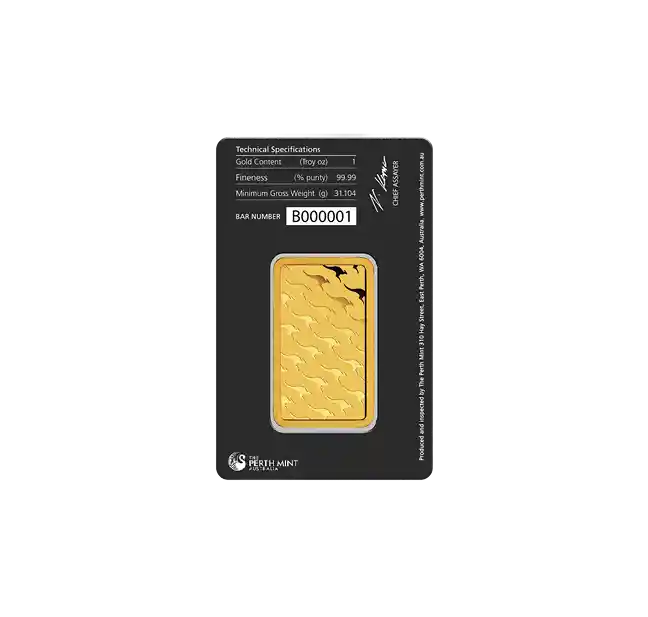 Perth Mint 1oz Gold Minted Bar back