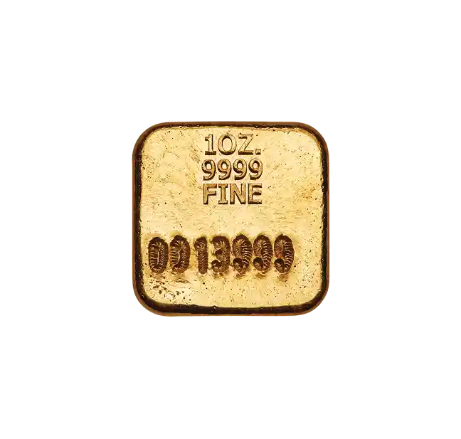 Perth Mint 1oz Gold Cast Bar back
