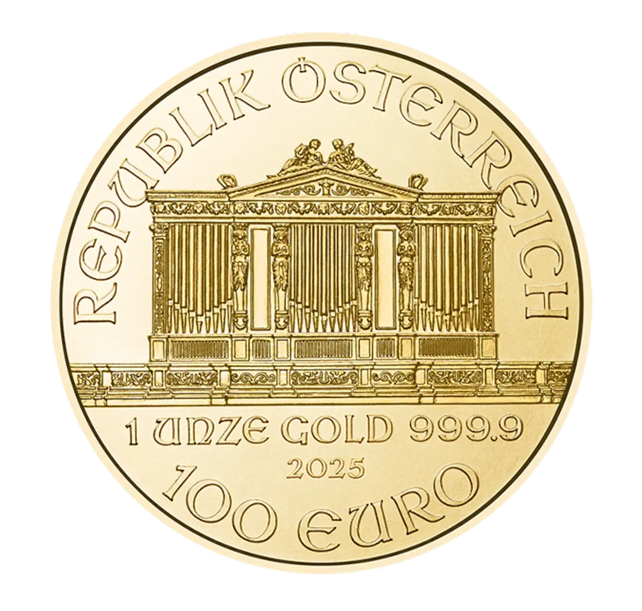 Austrian Philharmonic 1oz Gold Coin 2025 main