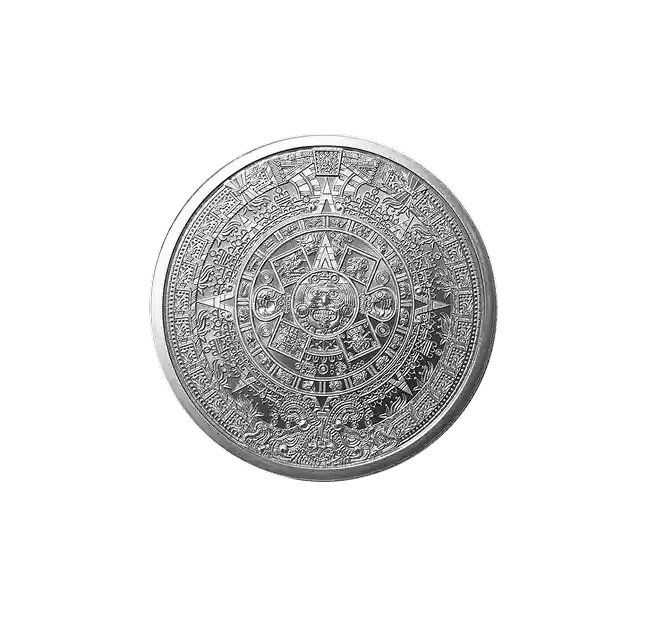 Aztec Calendar 1oz Silver Round back