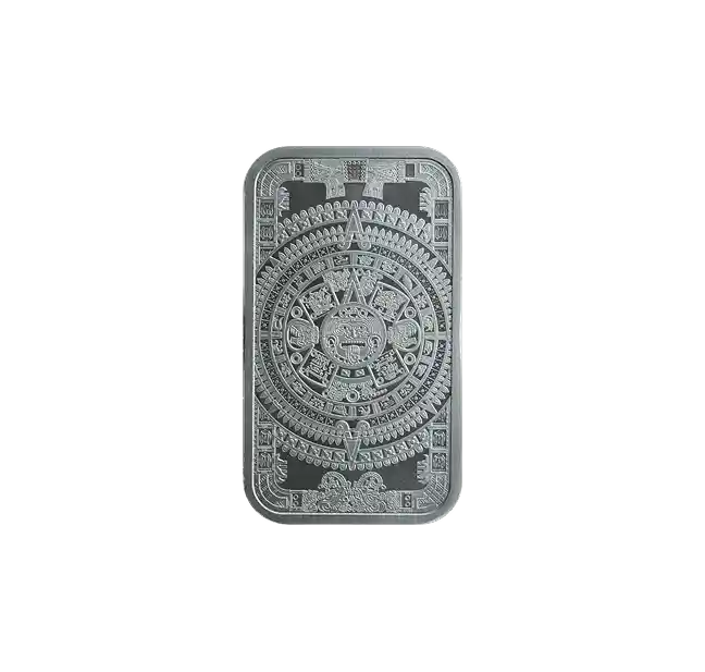 Aztec Calendar 1oz Silver Round back
