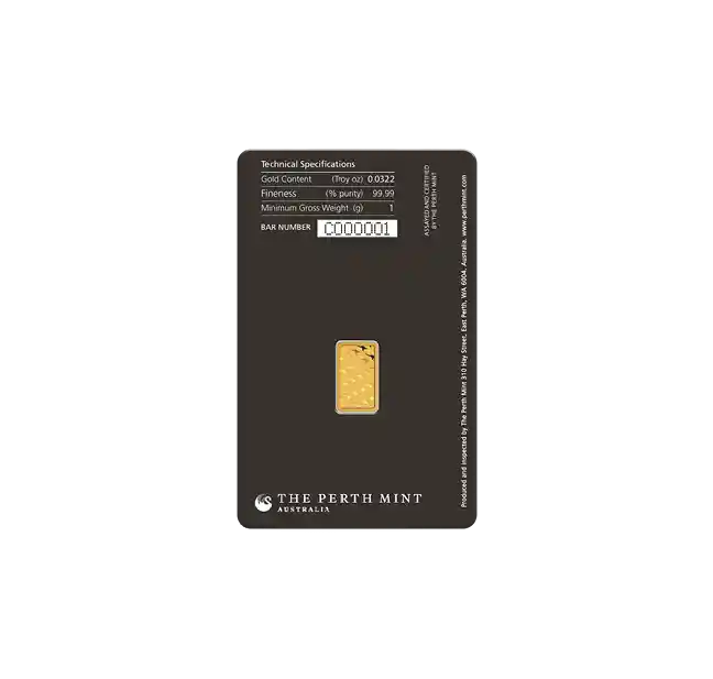 Perth Mint Minted Bar in Assay Certificate