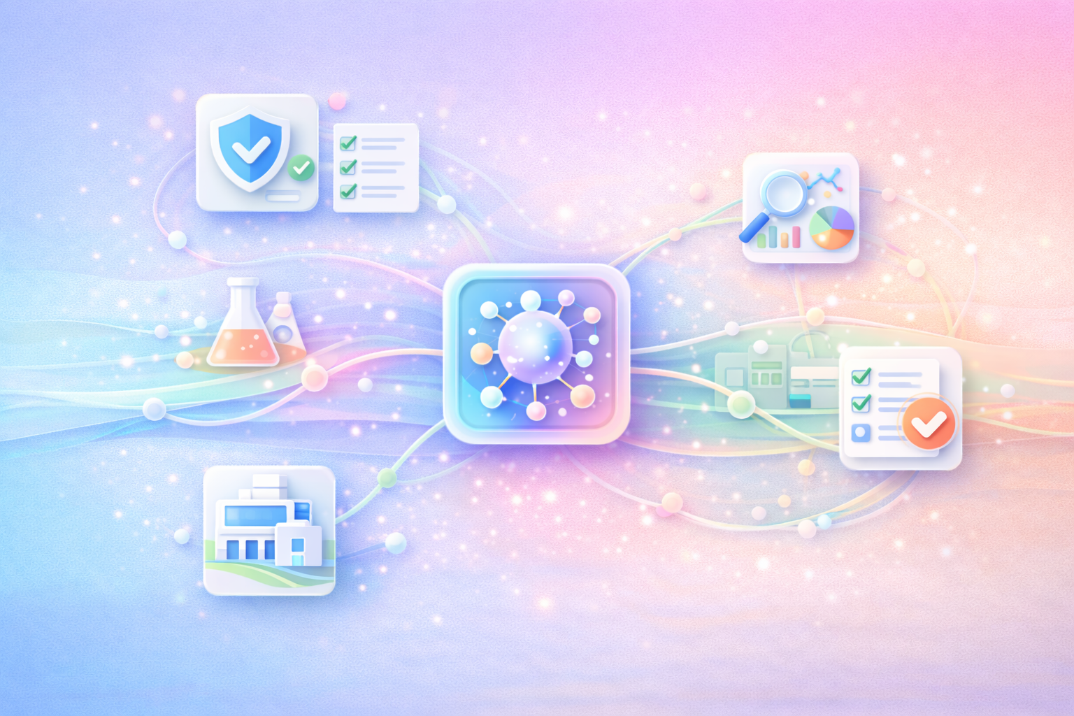 AI-driven IIoT network showing centralized data intelligence across manufacturing and logistics
