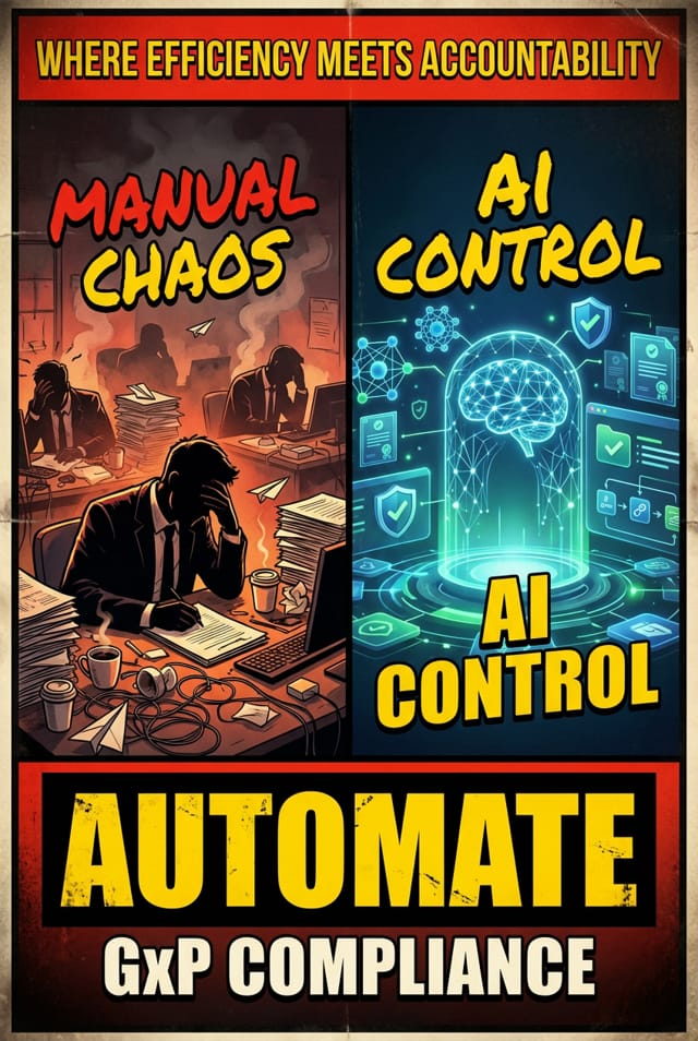 Comparing manual paperwork chaos with AI-controlled systems automating GxP compliance