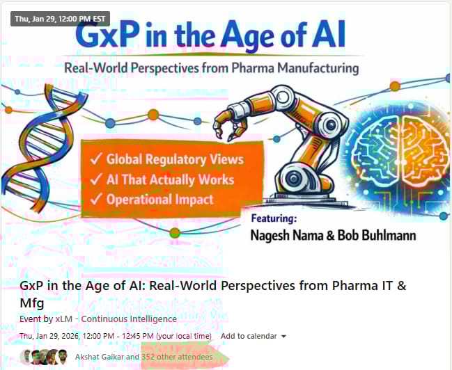 LinkedIn Live on GxP in the age of AI featuring real-world pharma manufacturing insights