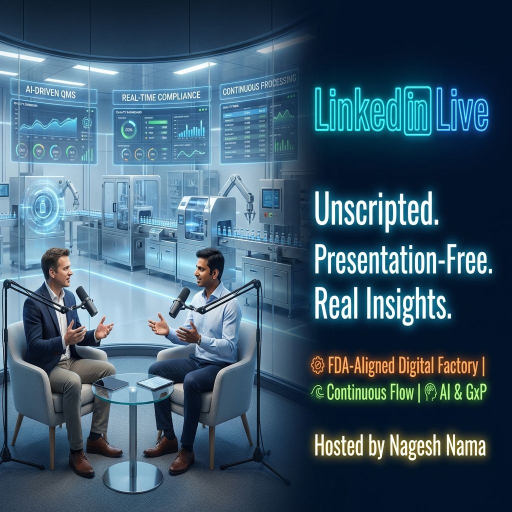 LinkedIn Live on digital factory, continuous manufacturing, AI, and GxP compliance in pharma