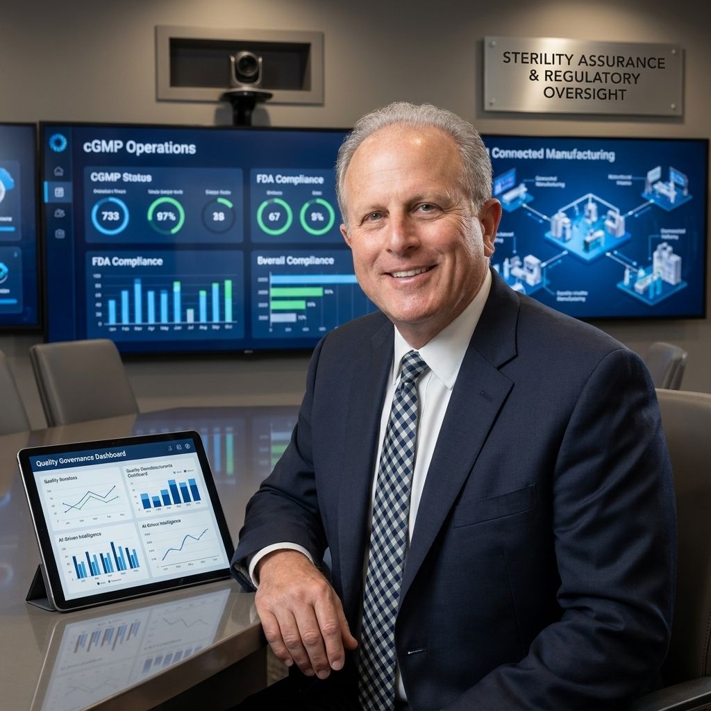 Michael Magee discussing AI governance, sterility assurance, and cGMP compliance in pharma